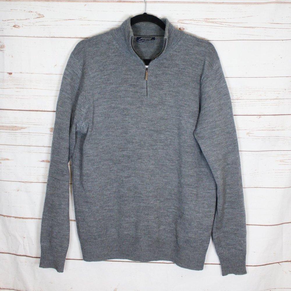 Jeremy Argyle NYC‎ Merino Wool 1/4 Zip Sweater XL